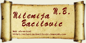 Milenija Bačilović vizit kartica